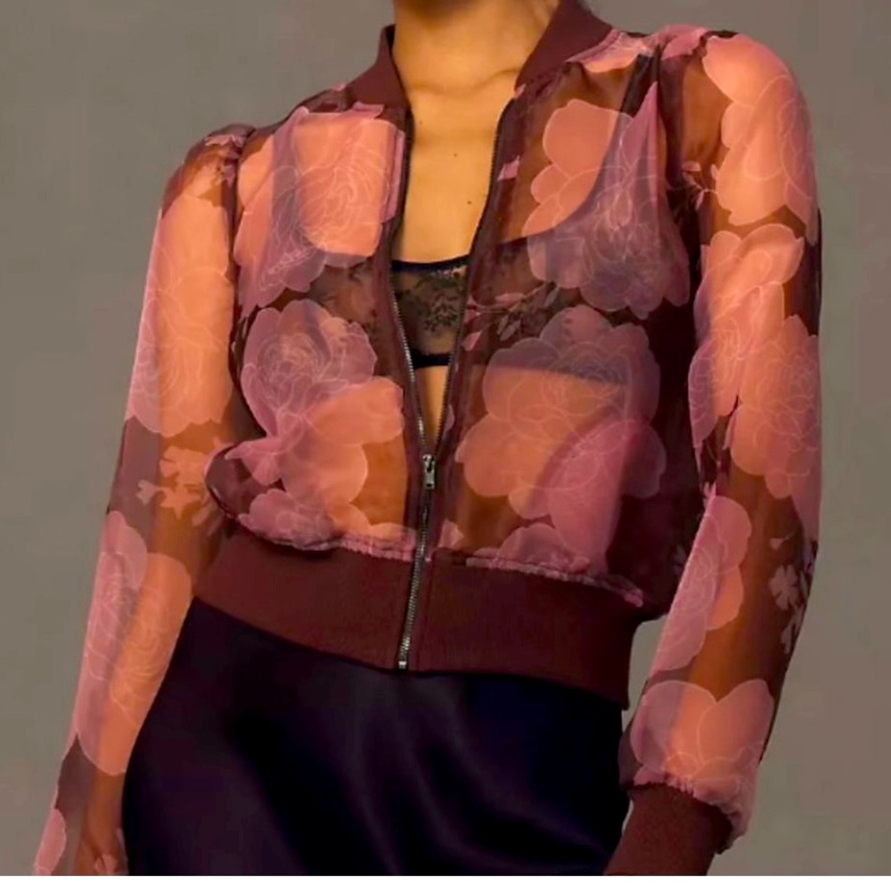 NWT Anthropology Dolan sheer organza bomber jacket